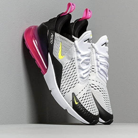 Nike Shoes - Nike Air Max 270 Women's White/Volt-Black-Laser Fuchsia (Size US 6)
